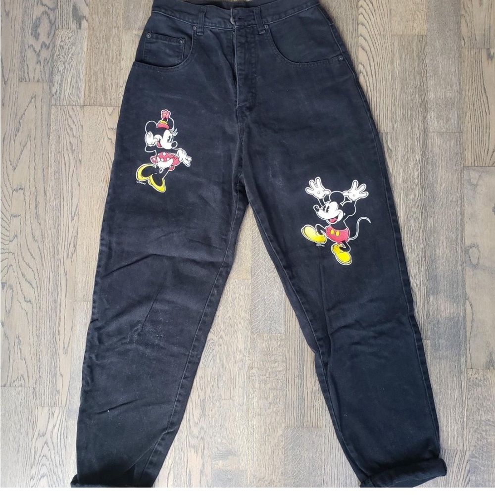 Disney Black High Rise Jeans with Mickey Design